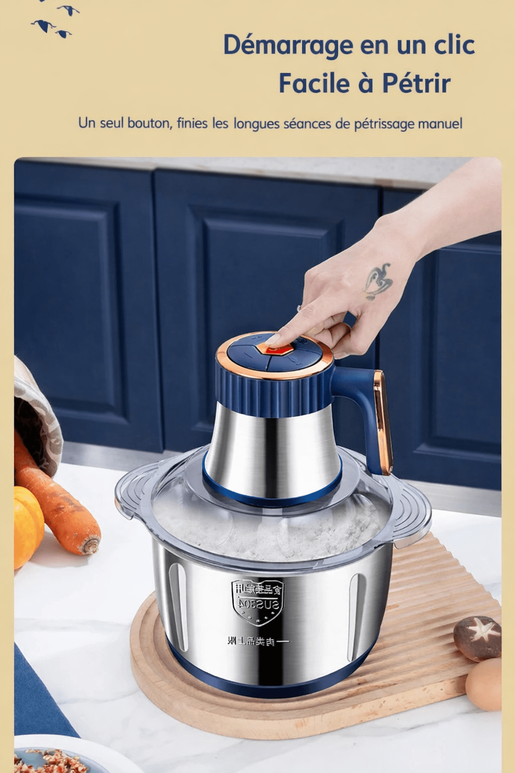 Hachoir électrique de cuisine à 5 vitesses. – Image 6