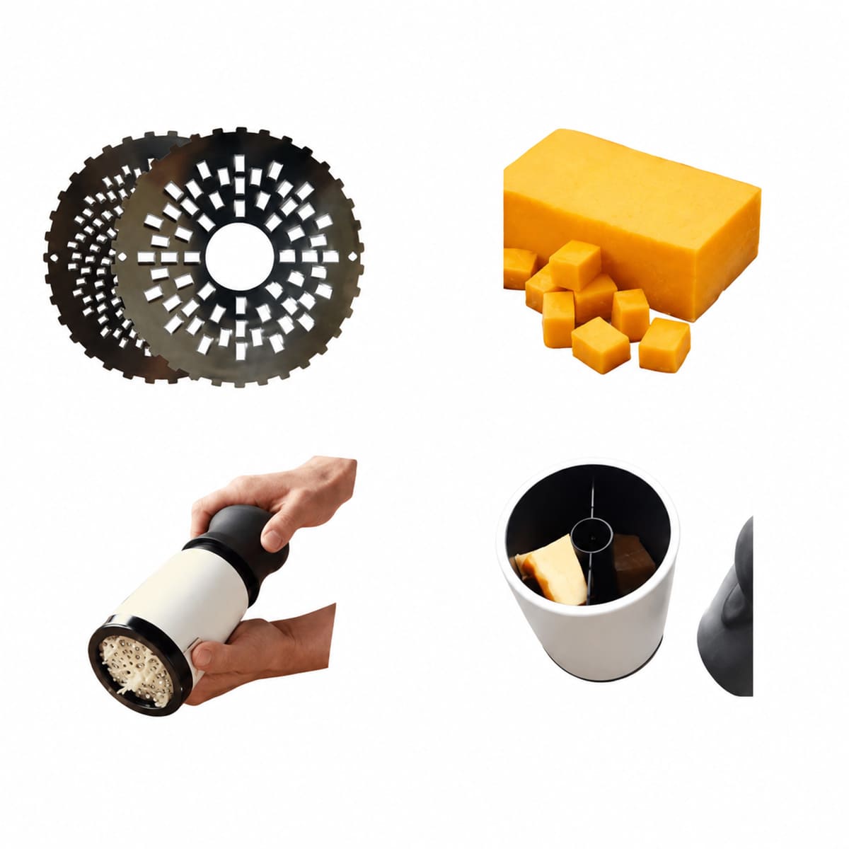 Râpe à fromage manuelle rotative – Blanc et noir – Image 6