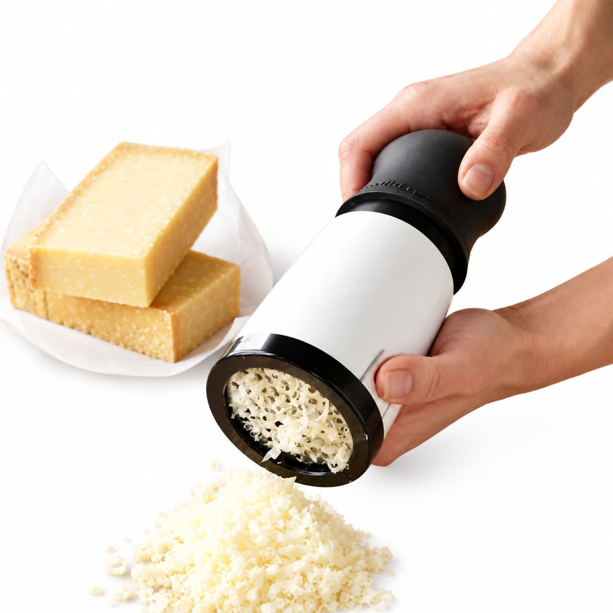 Râpe à fromage manuelle rotative – Blanc et noir
