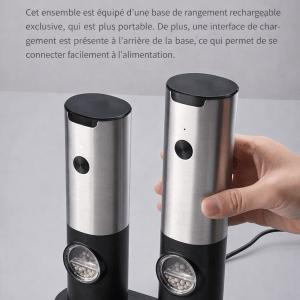 Hachoir à poivre et à sel électrique avec LED